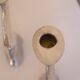 Pair of aluminium cast candle holders