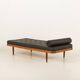 Danish vintage teak daybed in black leather | mid century modern | 1960s