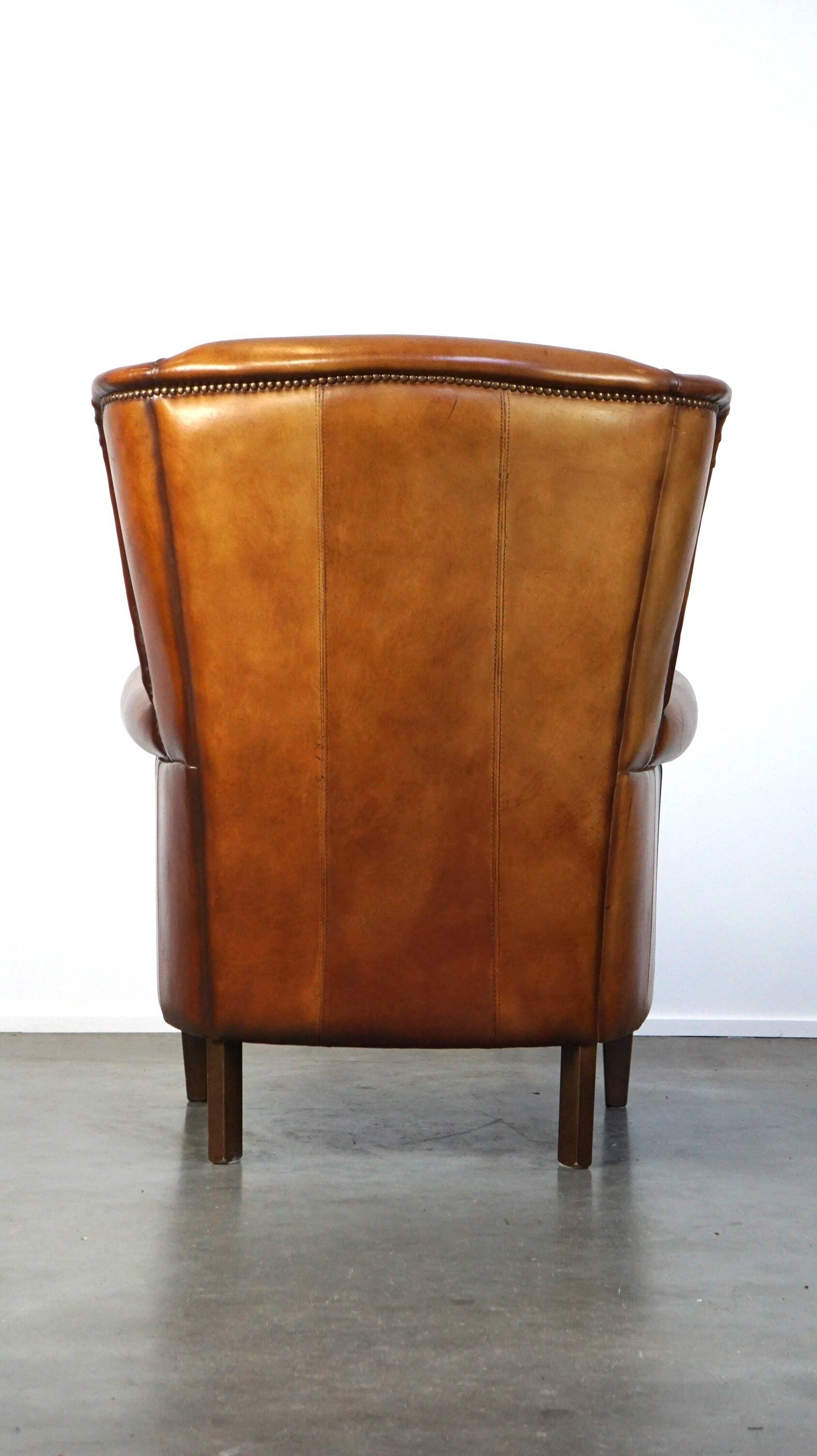 Beautiful classic sheepskin armchair with a beautiful appearance and a comfortable seat