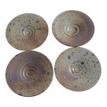 Set of 4 small pyrite stone plates.