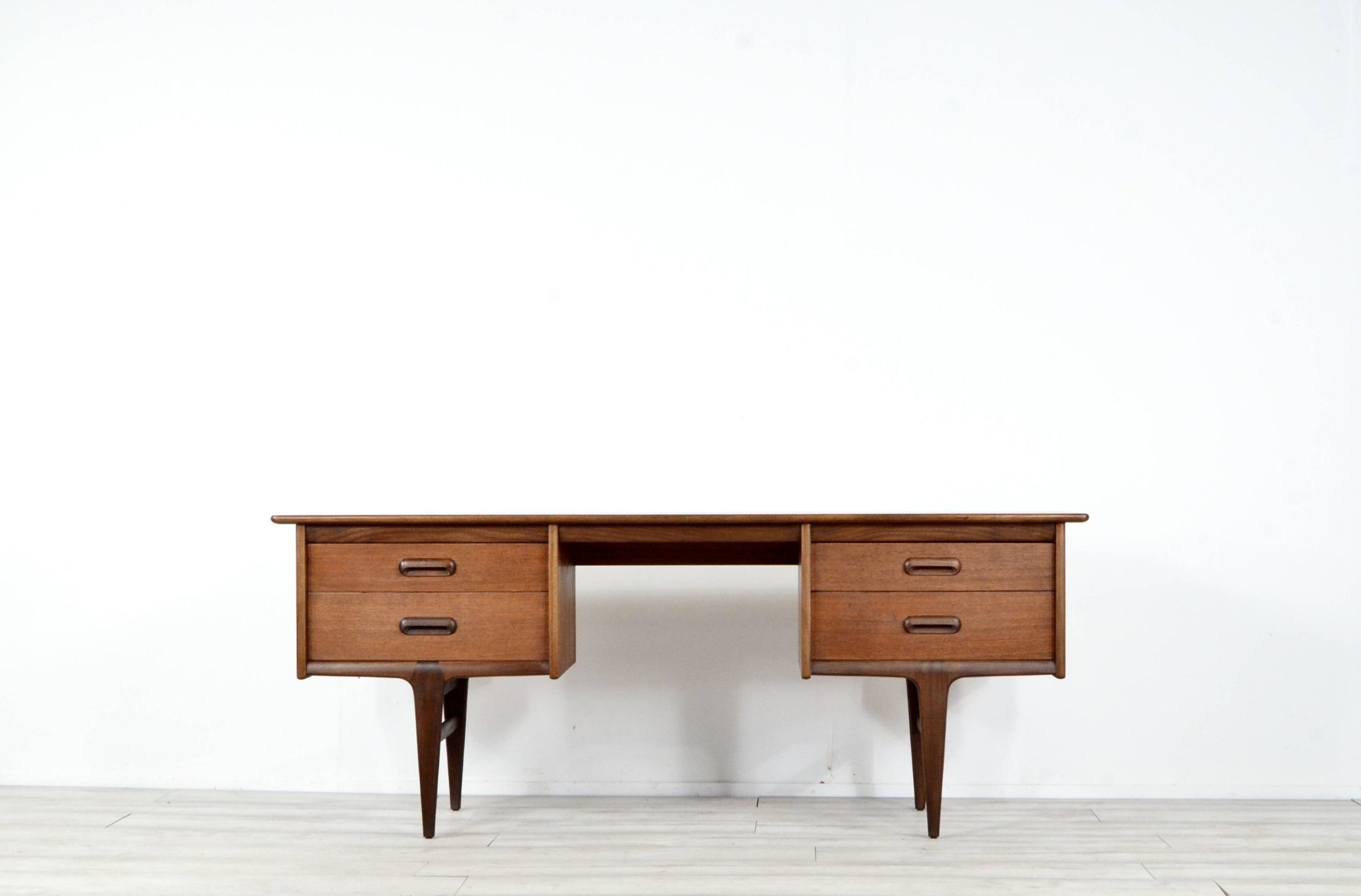 Midcentury Afromosia Desk From A. Younger Designed By John Herbert. Vintage