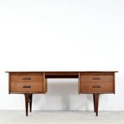 Midcentury Afromosia Desk From A. Younger Designed By John Herbert. Vintage