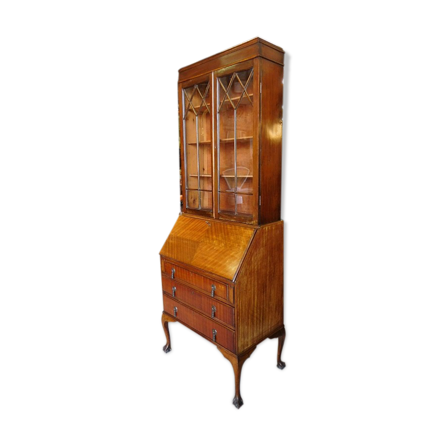 Bureau secretaire vitrine pieds griffes