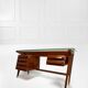 Bureau en bois et laiton attribué à Vittorio Dassi, Italie, années 1950