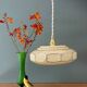 Vintage Art Deco glass pendant light in yellow Clichy.