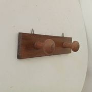 Vintage wooden wall coat rack