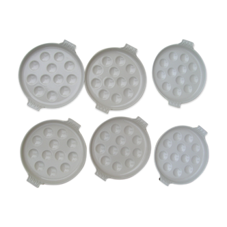 Set of 6 plates for snail