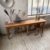 Oak and pine farmhouse console table