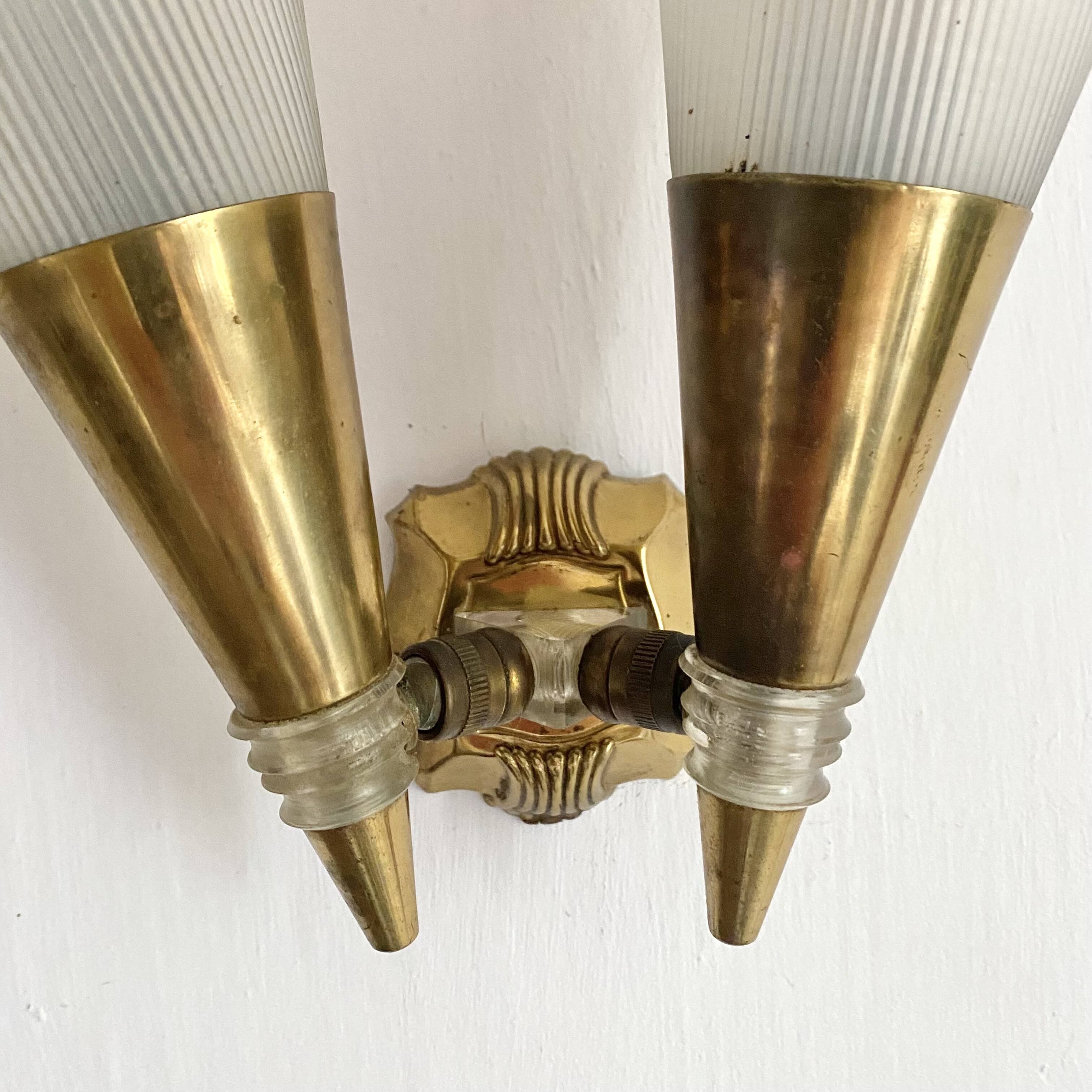 Adjustable conical wall lights from the 60s
