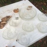 Apple salad and 6 cups