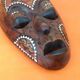 Masque à suspendre  Africain / Tribal  Bois sculpté incrusté de nacre