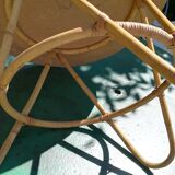 Small table in vintage rattan 1960