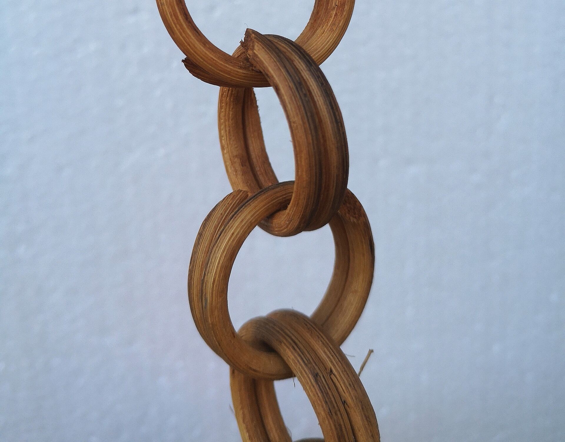 Vintage rattan and canning chandelier