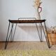 Black metal side table with scoubidou, 1950s