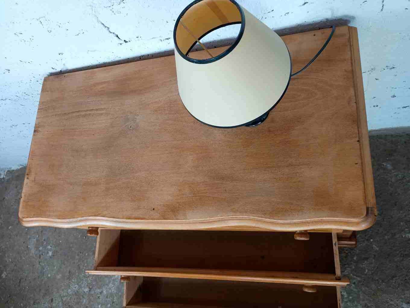 1980s wooden chest of drawers with three drawers