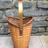 Braided wicker umbrella holder 60/70s