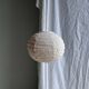 Average suspension in rattan and natural linen, round Japanese style, pink D40.