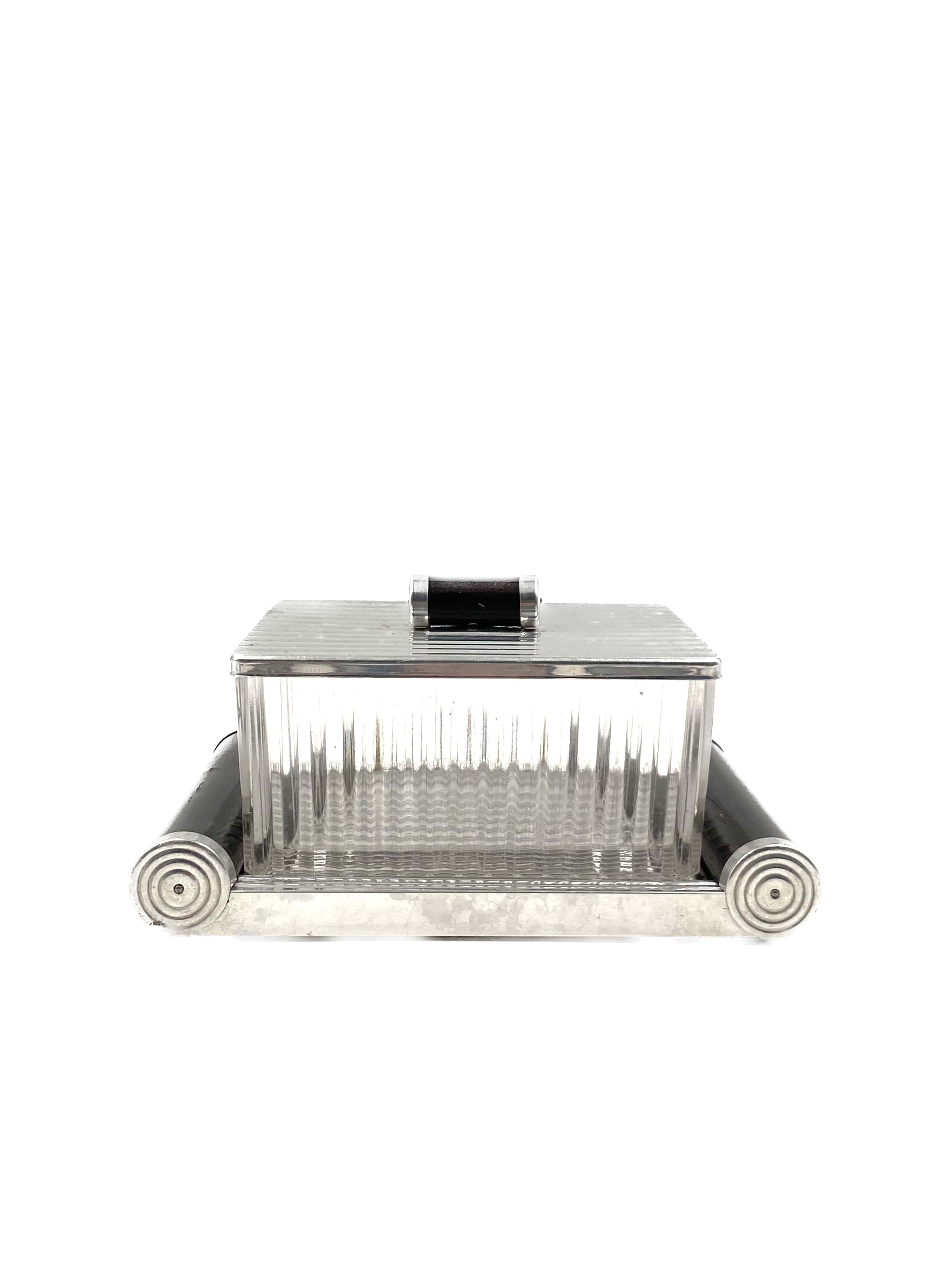 Art deco box and mirrored tray France 1920s