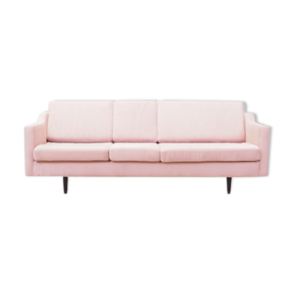 Pink velvet sofa, Danish design, 80's, production: Denmark