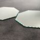 Pair of old underneath bottle tray hexagonal shape mirror 18 cm