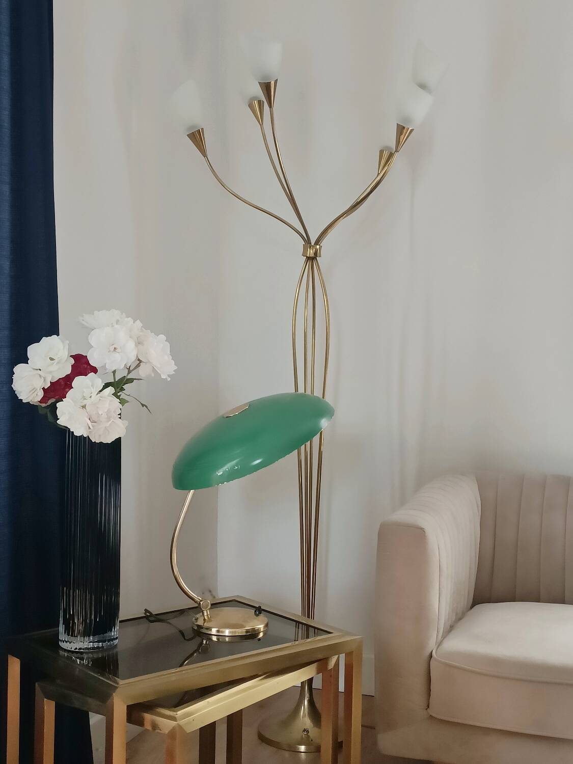 Large 1950 Stilnovo style lamp
