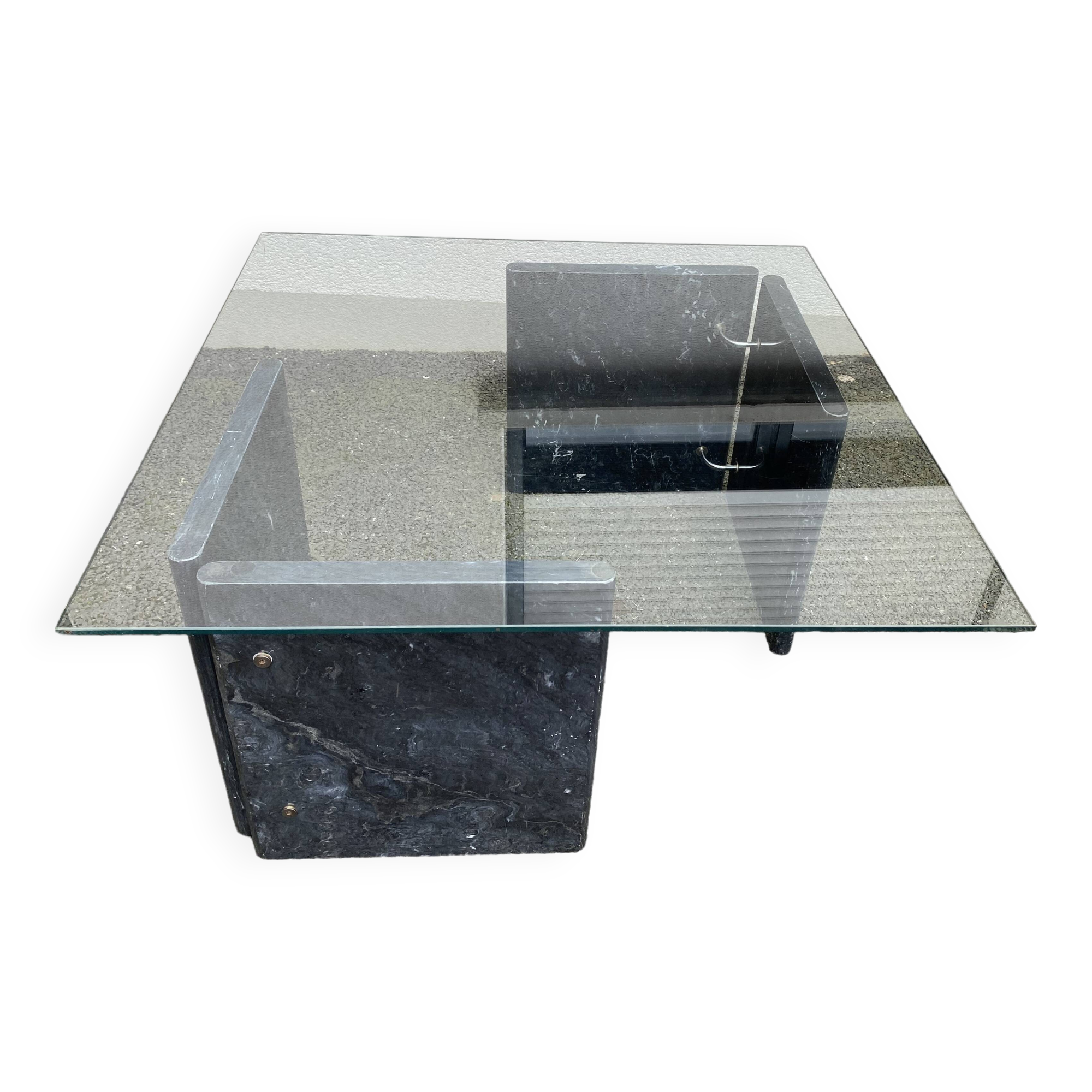 Table basse en marbre vintage années 70 design italien