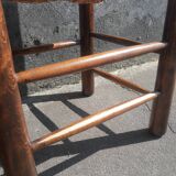 Pair of mulched brutalist chairs and wood