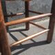 Paire de chaises brutaliste paillées et bois