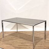 Table à manger années 70 itaienne verre fumé