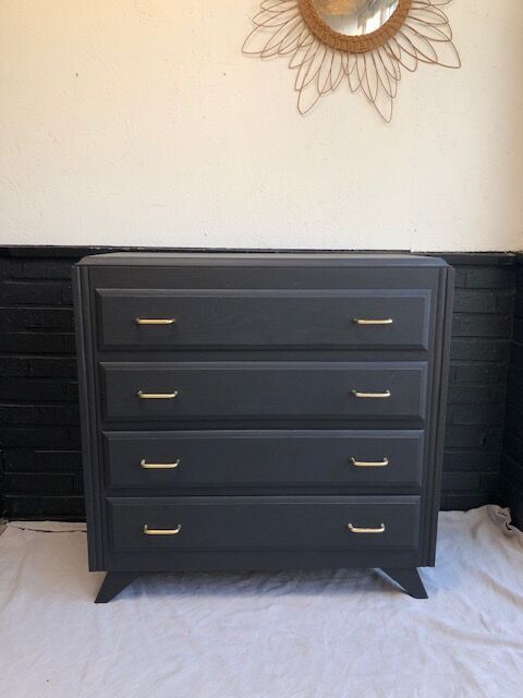 Vintage chest of drawers compass feet