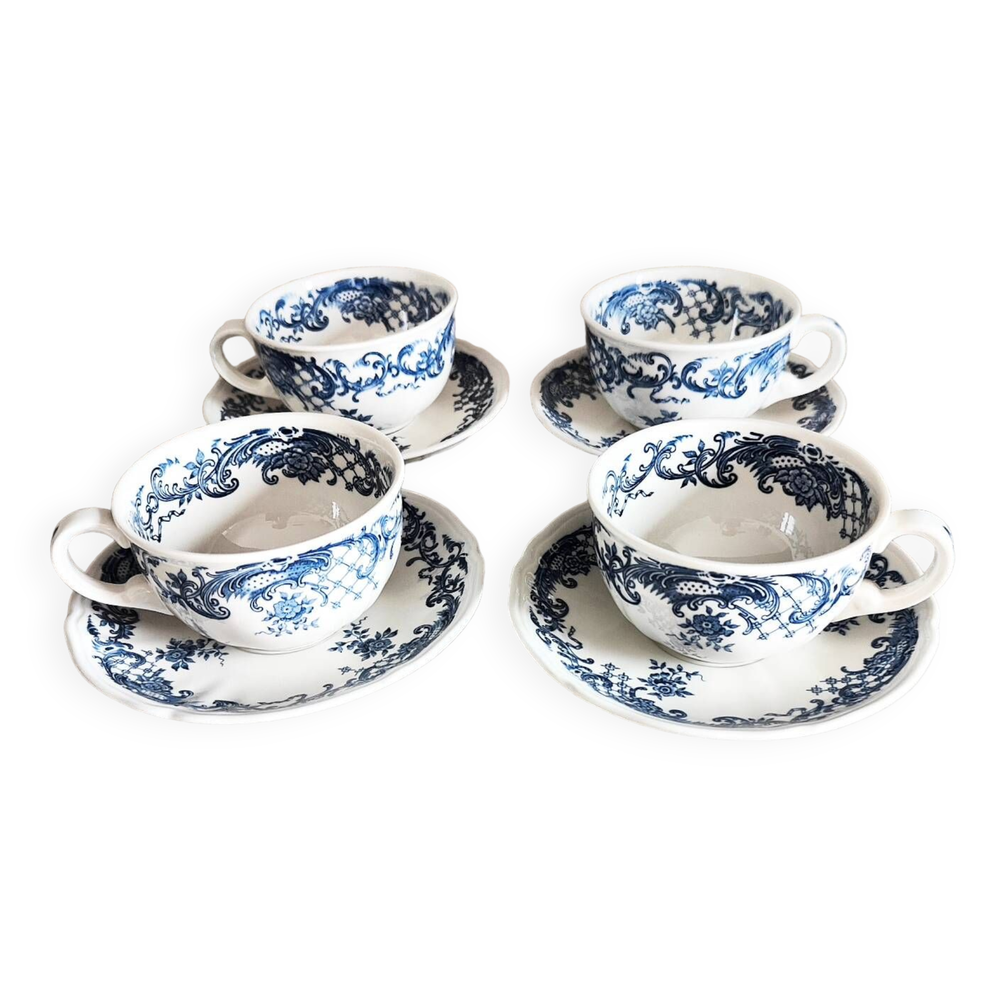 4 Villeroy and Boch cups and saucers