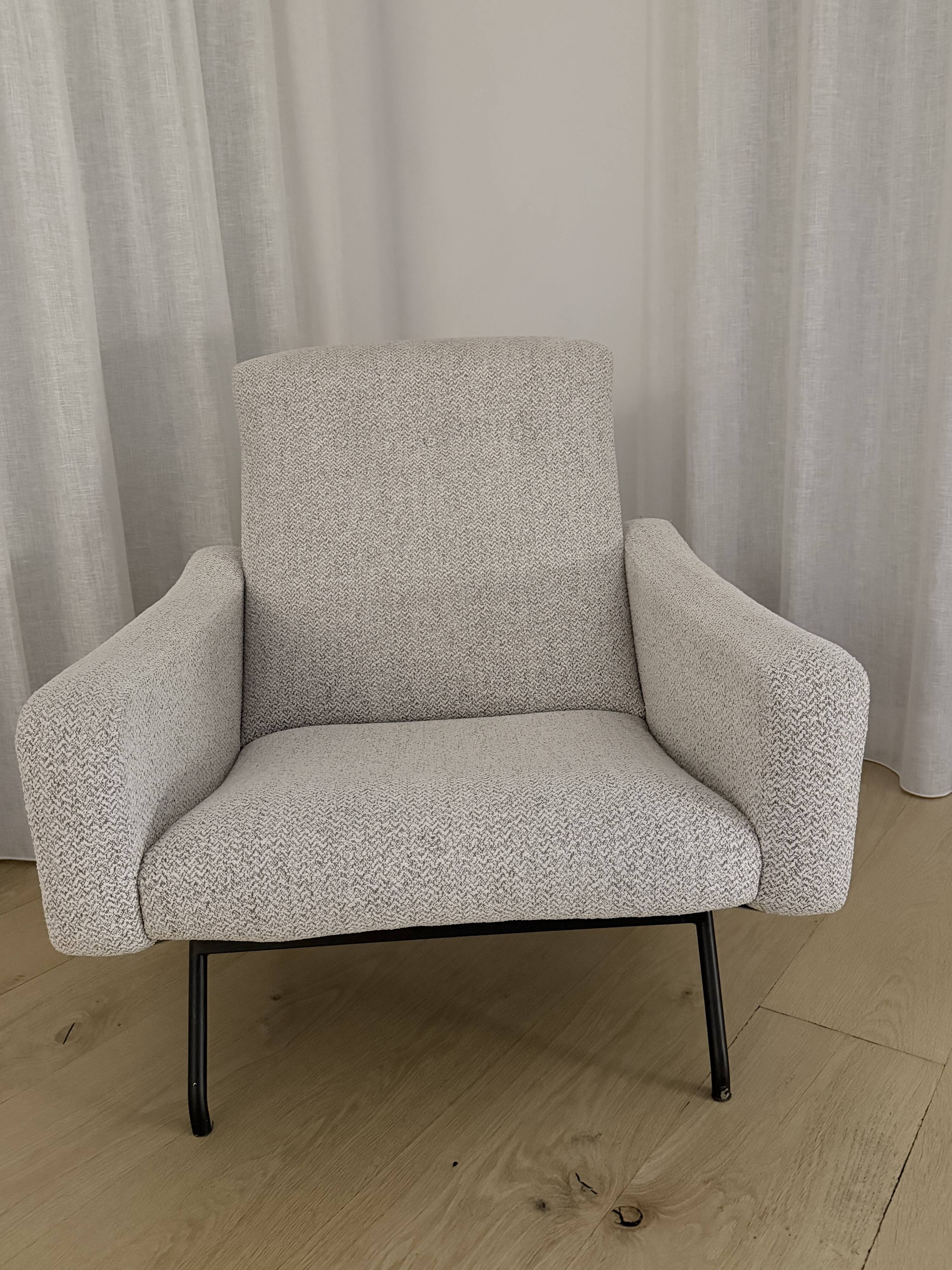 2 armchairs Joseph André Motte 1955 renovated