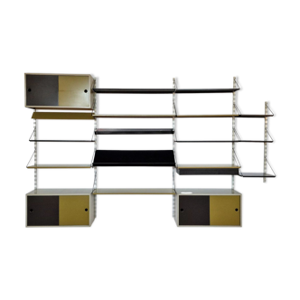 Black and olive green wall unit by Tjerk Rijenga for Pilastro, The Netherlands 1960's