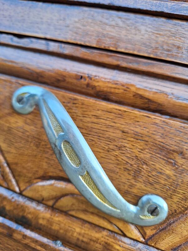 Commode art déco, meuble ancien vintage plateau marbre