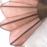 Pink opaline fan wall light