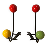 Paire de porte manteaux boules Spoutnik