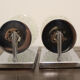 Wall lamps in worked glass and chromed metal, Italy 70's