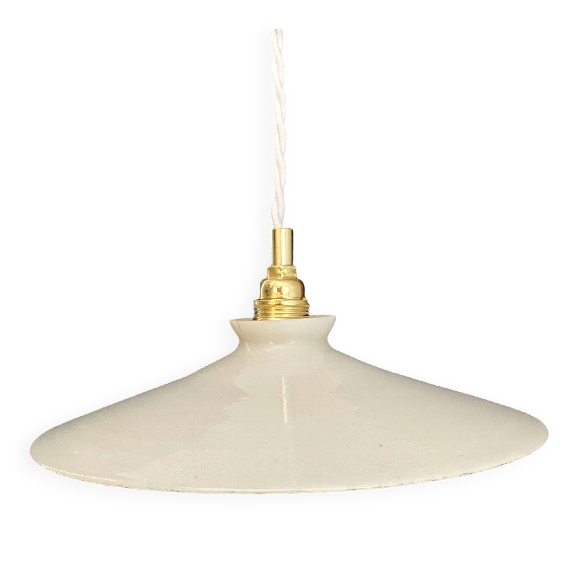 Vintage white opaline pendant light