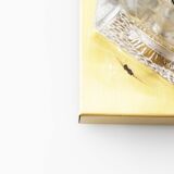 Set of two brass and murano glass ‘ice cube’ sconces by peill & putzler