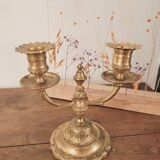 2-light brass chandelier