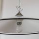 Vintage Murano glass ceiling light - timeless shape, white glass with black edge, stainless steel - Italy 1970s - kitchen lamp, gift