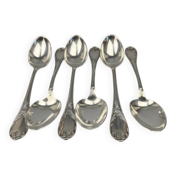 Lot de 6 cuillères à soupe Christofle Marly état proche du neuf 20,5 cm