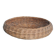 Vintage brown wicker round basket from the 1940s, woven flat, diameter 37 cm.