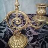 Pair of old bronze candlestick
