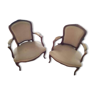 Pair of Louis XV style armchairs