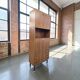 Bibliothèque/vitrine vintage en bois MDK