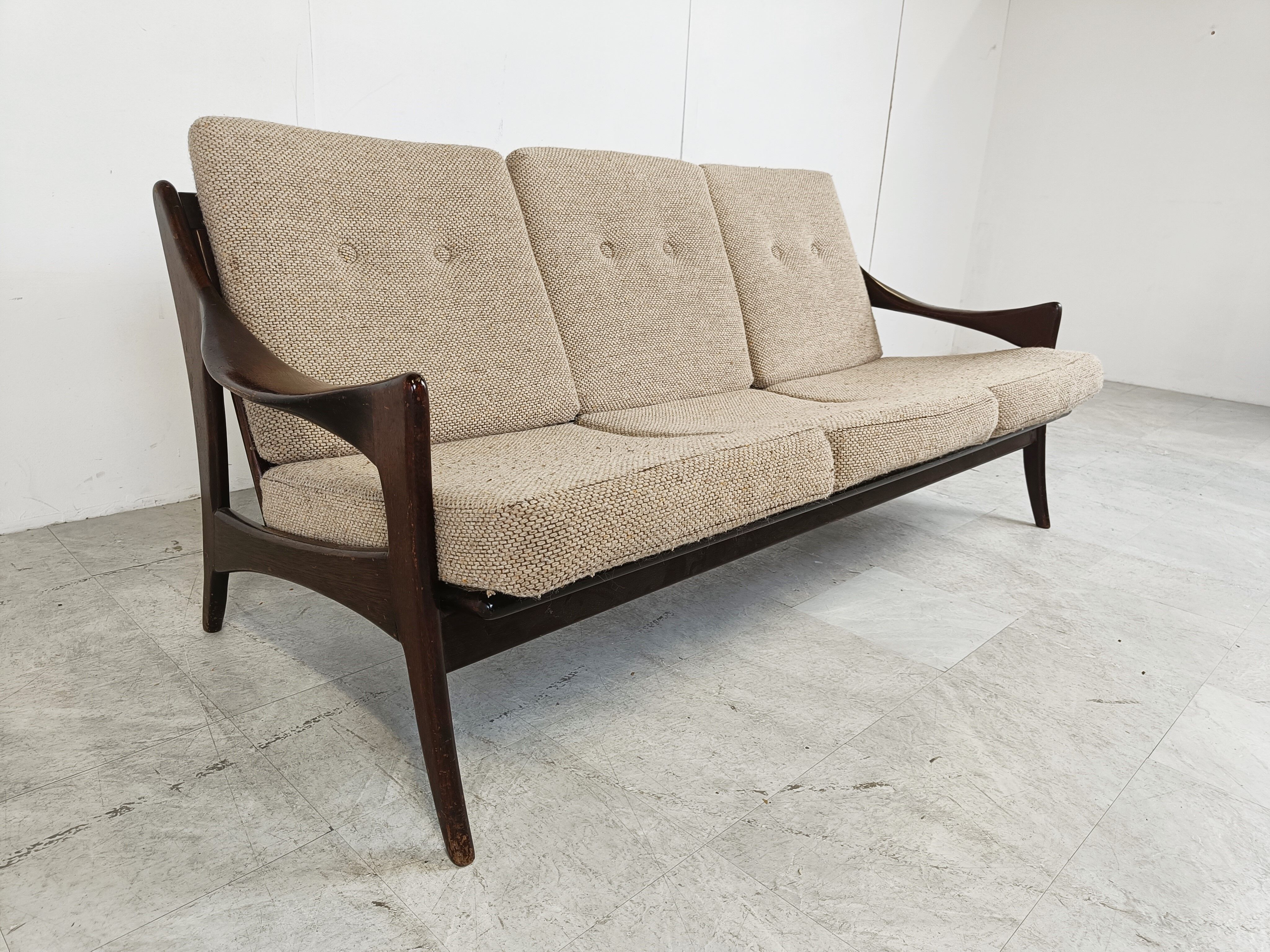 Vintage three seater sofa by de Ster Gelderland 1960s