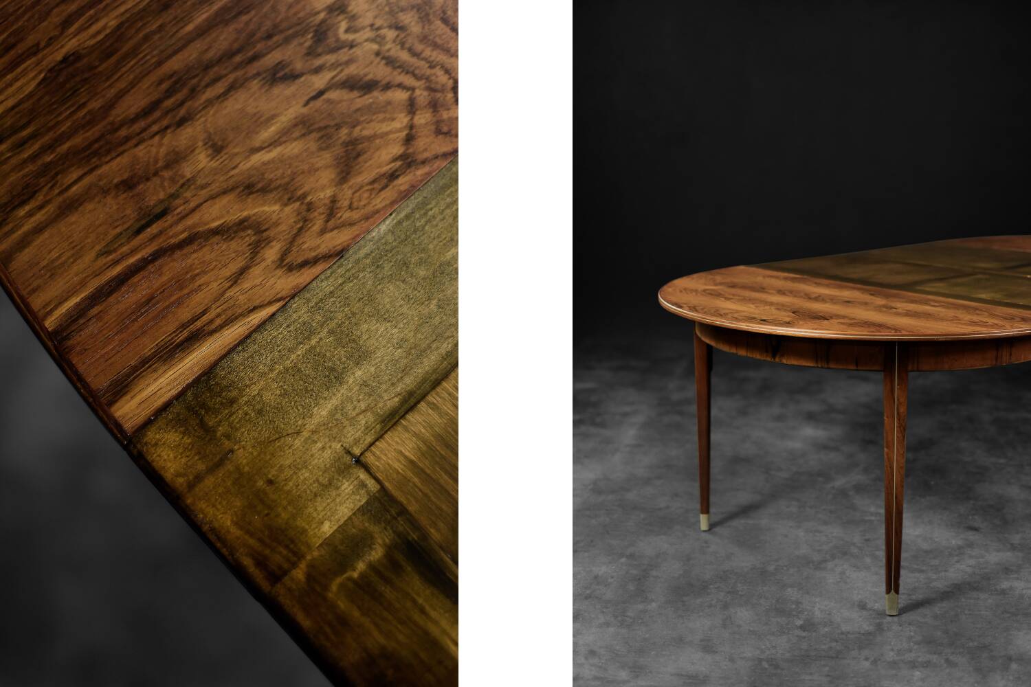 Vintage round folding dining table in rosewood by Agner Christoffersen, Denmark.