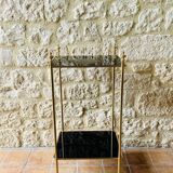 Vintage brass and glass side table circa 70's