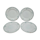 Set of 4 antique plates, Terre de fer Saint-Amand, green decoration.